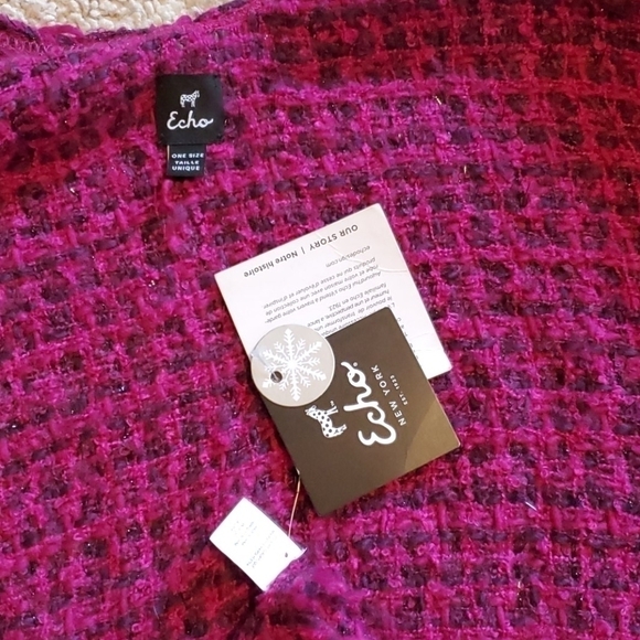 NWT Echo Poncho Metallic Tweed sweater knit winter cardigan - Picture 6 of 7